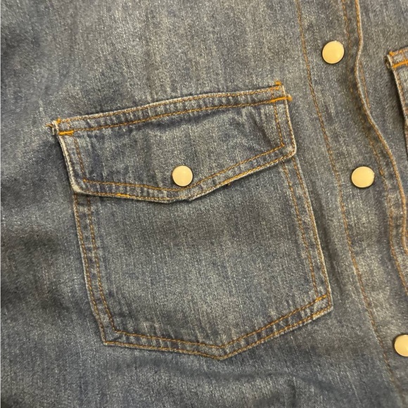 Denim Long-Sleeve Shirt Dress - Picture 7 of 12